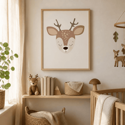 Sleepy Fawn Nursery Canvas Print