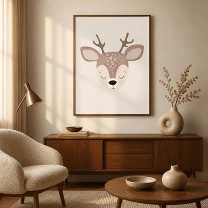 Sleepy Fawn Nursery Canvas Print