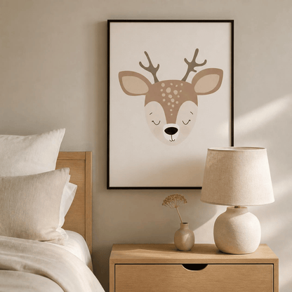 Sleepy Fawn Nursery Canvas Print