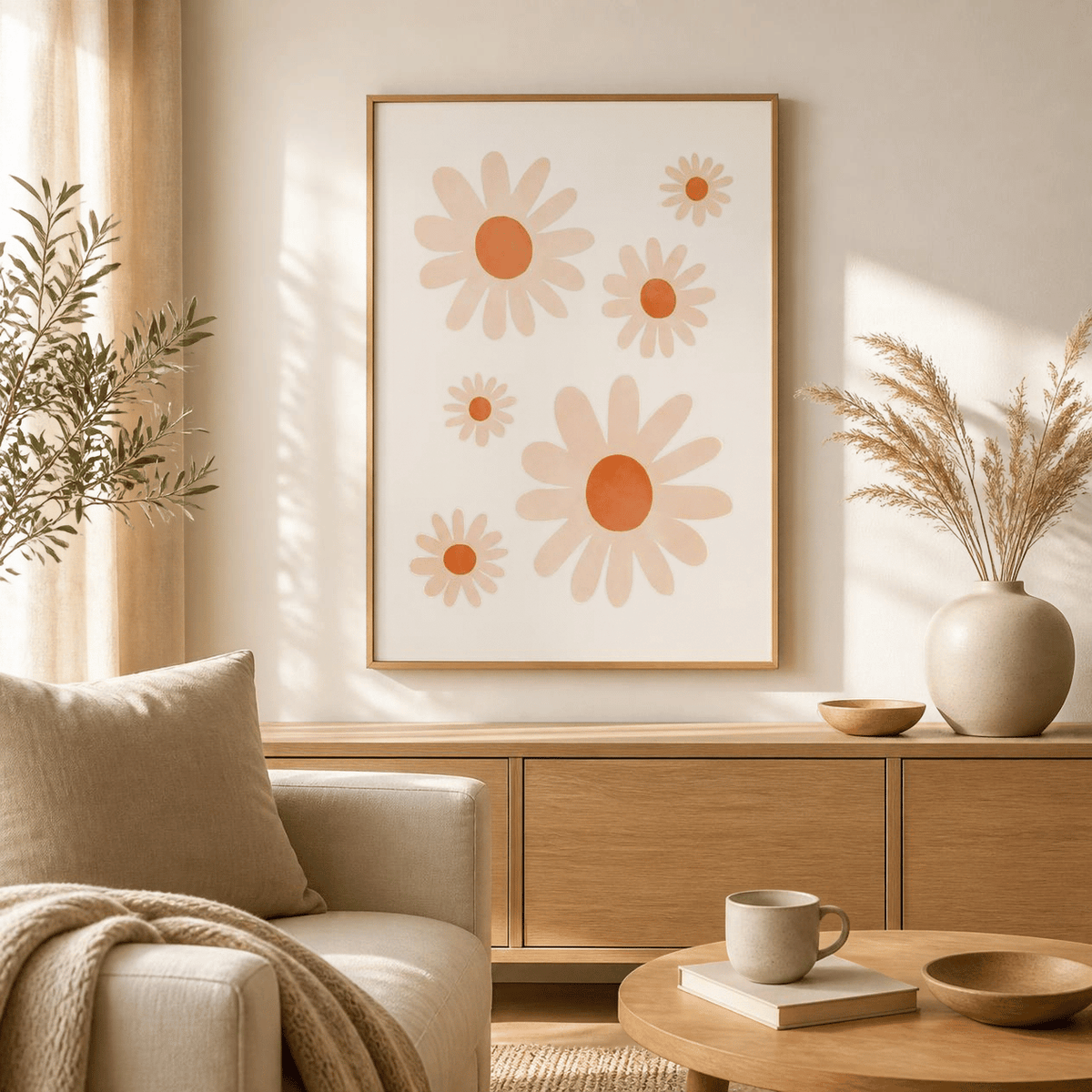 Peach Petal Daisy Canvas Print