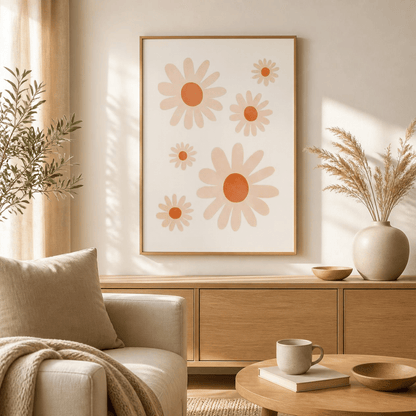 Peach Petal Daisy Canvas Print