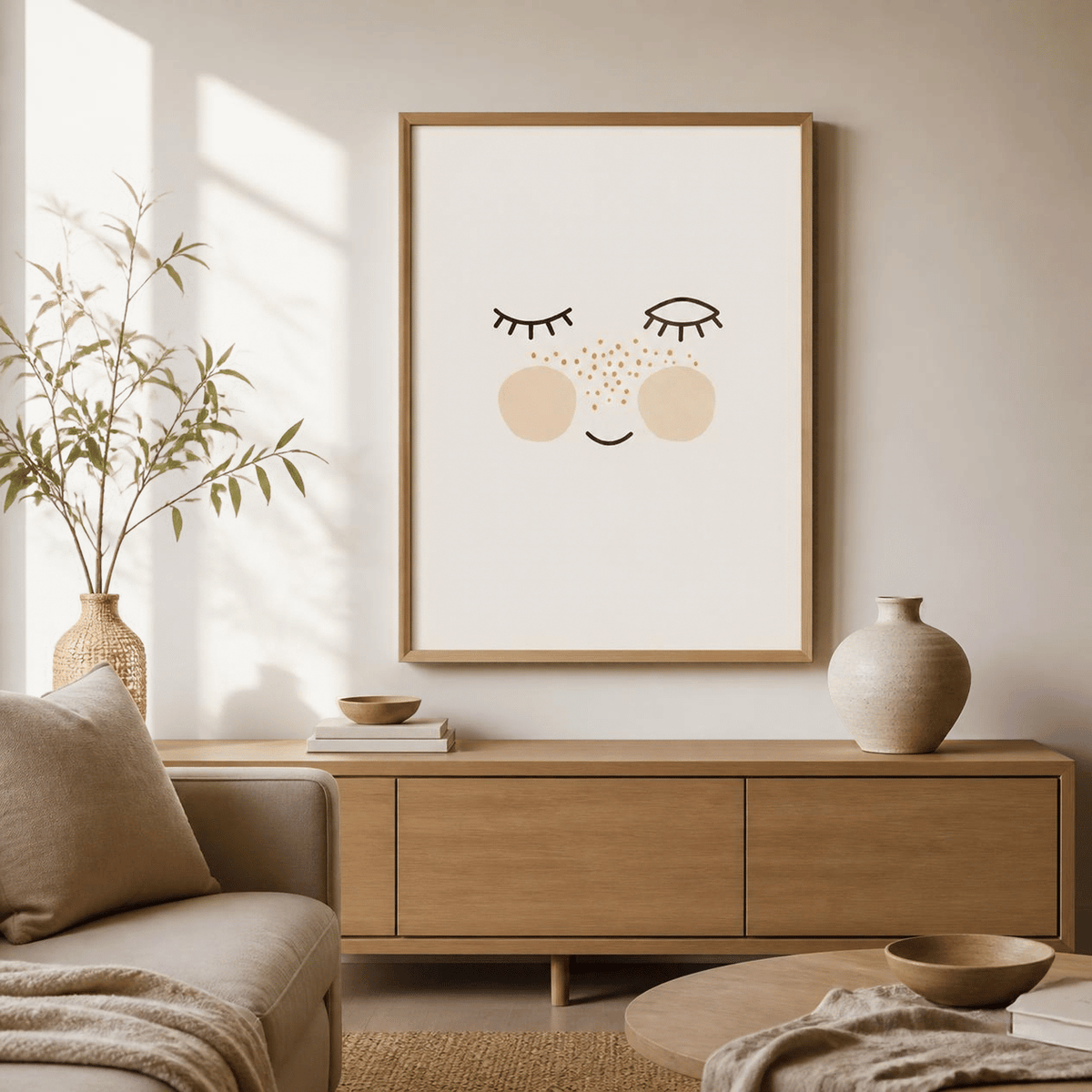 Peachy Wink Face Canvas Print