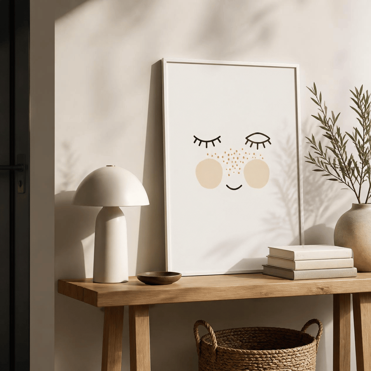 Peachy Wink Face Canvas Print
