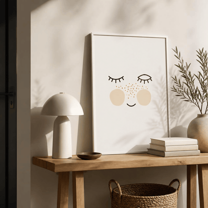 Peachy Wink Face Canvas Print