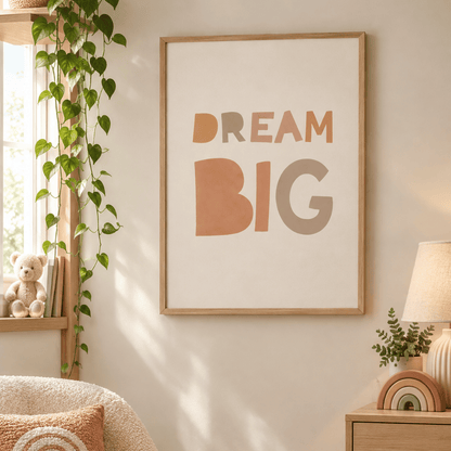 Dream Big Retro Typography Canvas Print