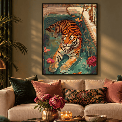 Tigers Private Oasis Canvas Print