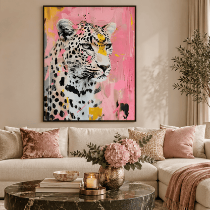 Electric Blush Leopard Canvas Print