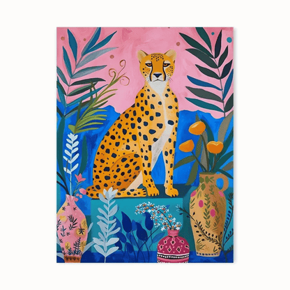 Cheetah In Bloom Canvas Print