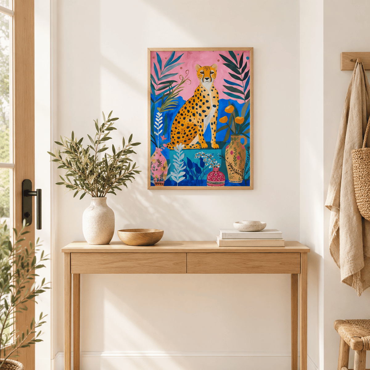 Cheetah In Bloom Canvas Print
