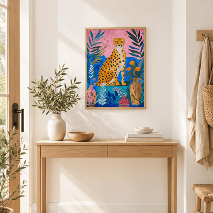 Cheetah In Bloom Canvas Print