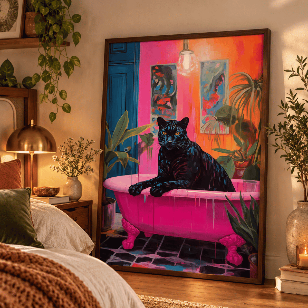 Midnight Panther Soak Canvas Print