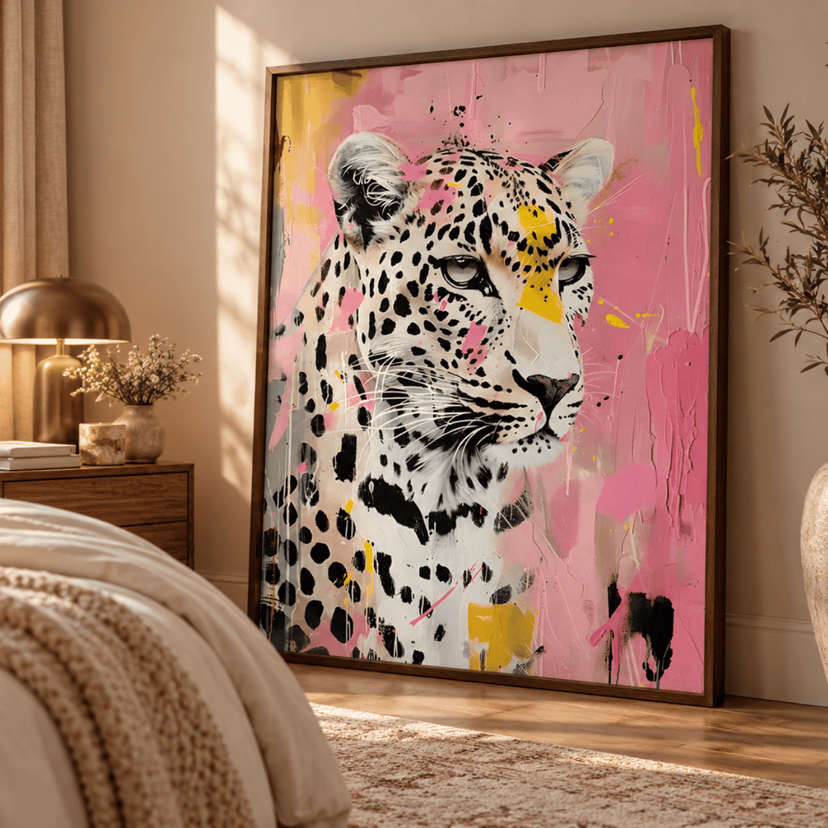 Electric Blush Leopard Canvas Print