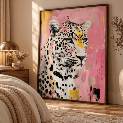 Electric Blush Leopard Canvas Print