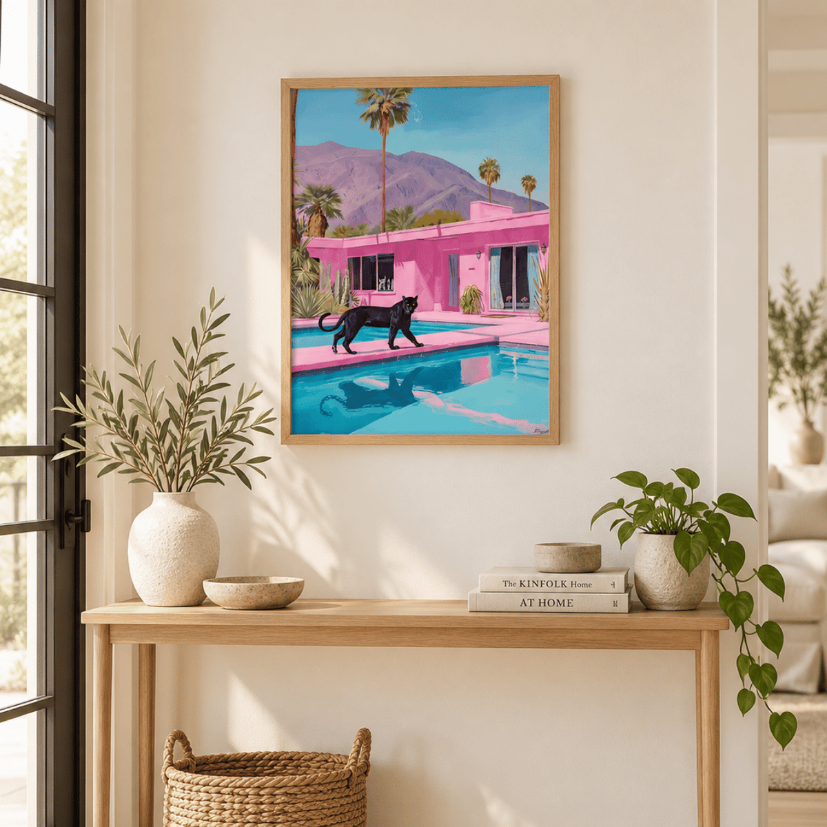 Desert Pool Panther Canvas Print