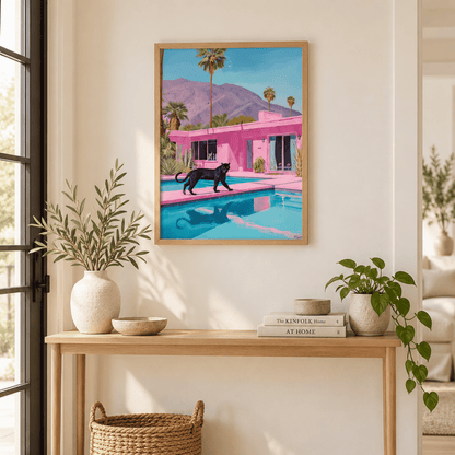 Desert Pool Panther Canvas Print