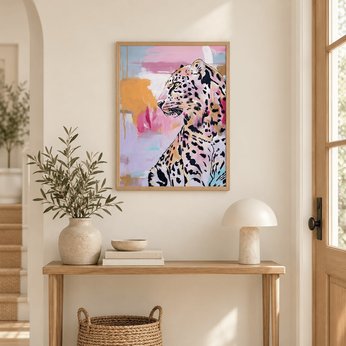 Rose Quartz Leopard Canvas Print