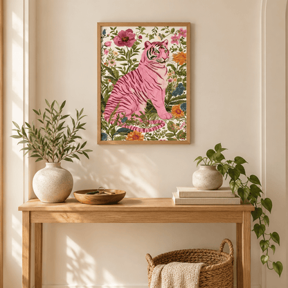 Blush Tiger Garden Canvas Print
