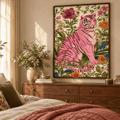 Blush Tiger Garden Canvas Print