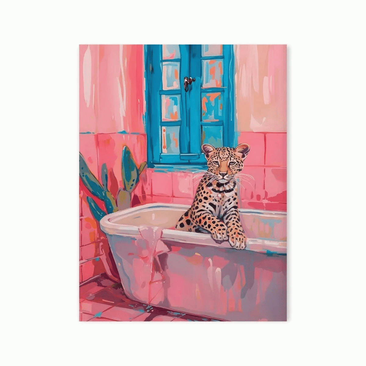 Pink Tile Prowler Canvas Print