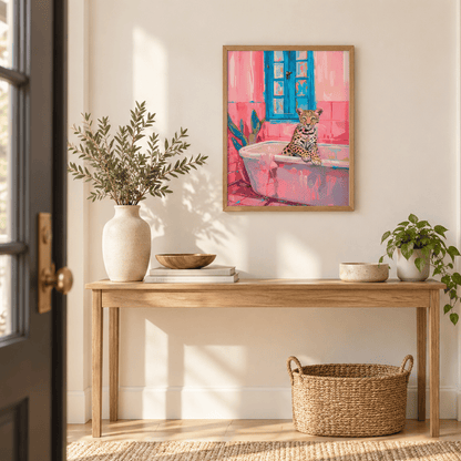 Pink Tile Prowler Canvas Print
