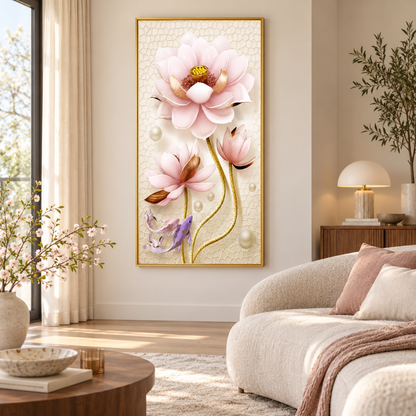 Pearl Lotus Koi Canvas Print