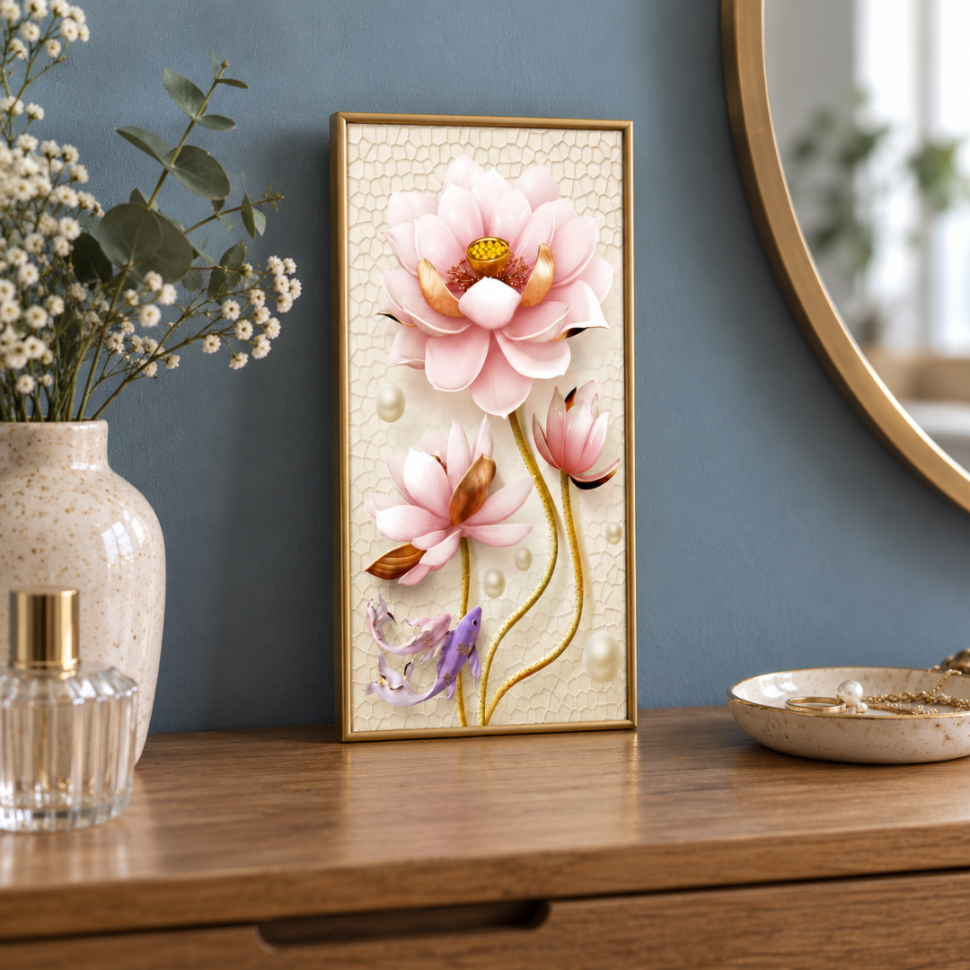 Pearl Lotus Koi Canvas Print