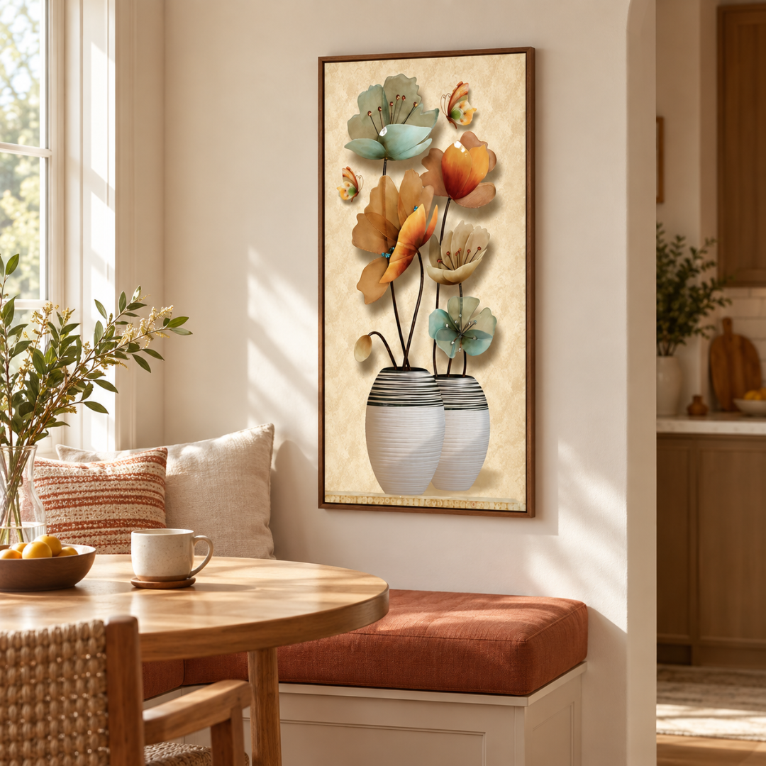 Amber Lotus Floral Canvas Print