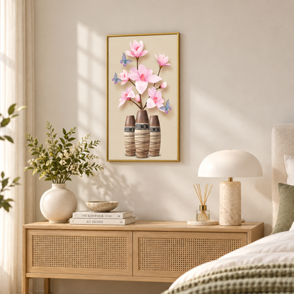 Blush Magnolia Trio Canvas Print