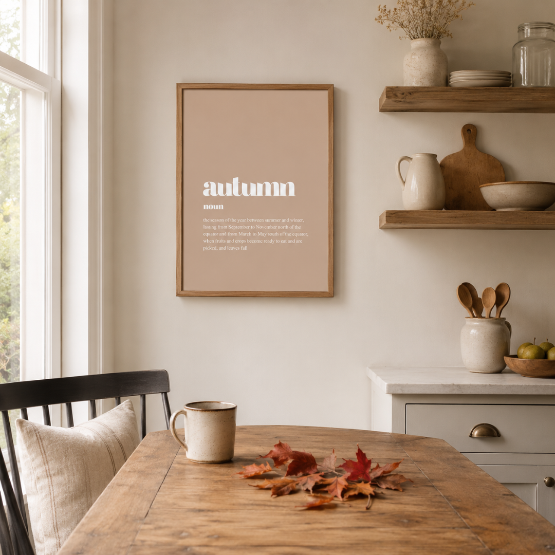 Autumn Defined Typography Canvas Print