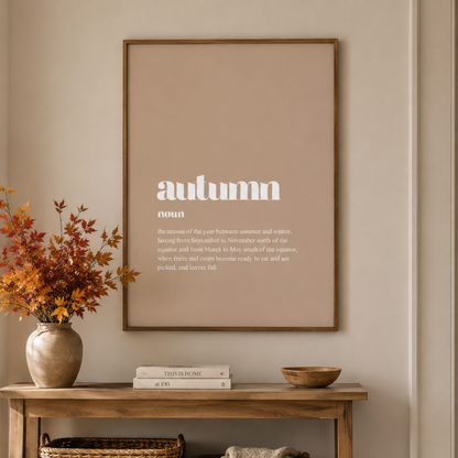 Autumn Defined Typography Canvas Print