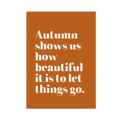 Autumn Letting Go Quote Canvas Print