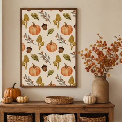 Autumn Woodland Harvest Canvas Print