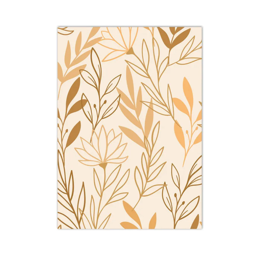 Golden Botanical Lines Canvas Print