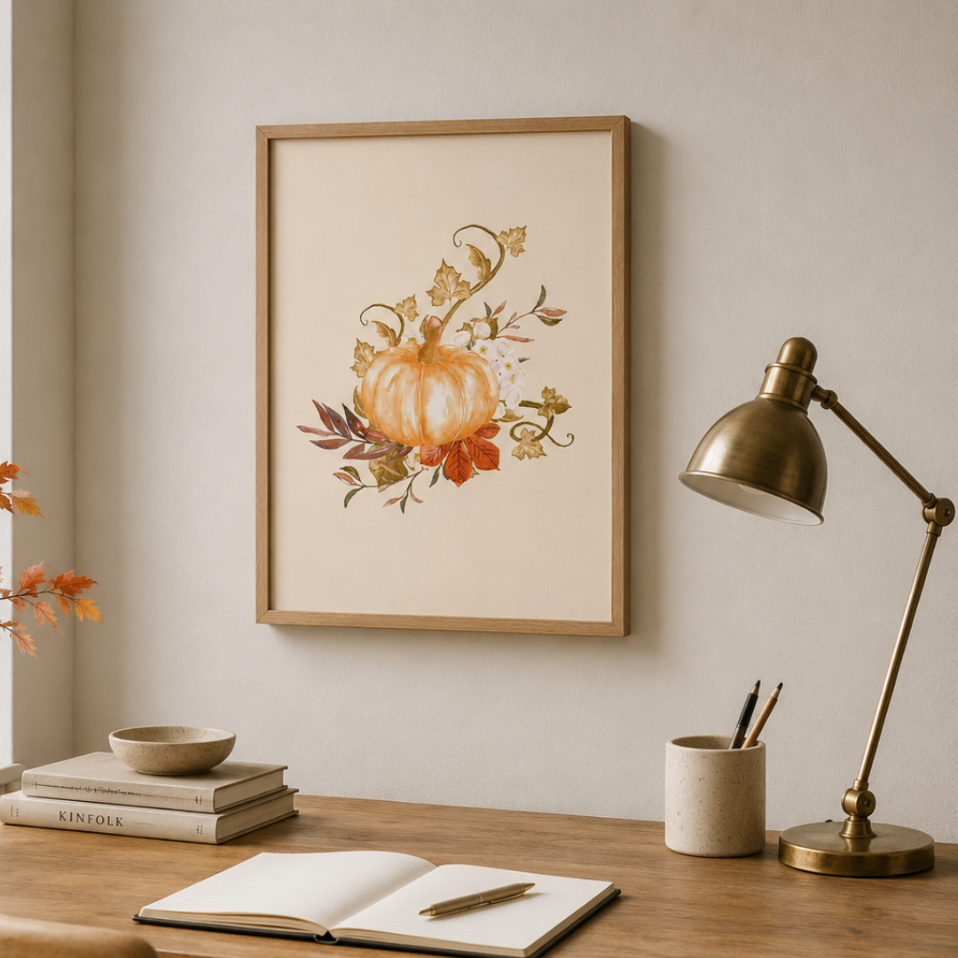 Autumn Pumpkin Bloom Canvas Print