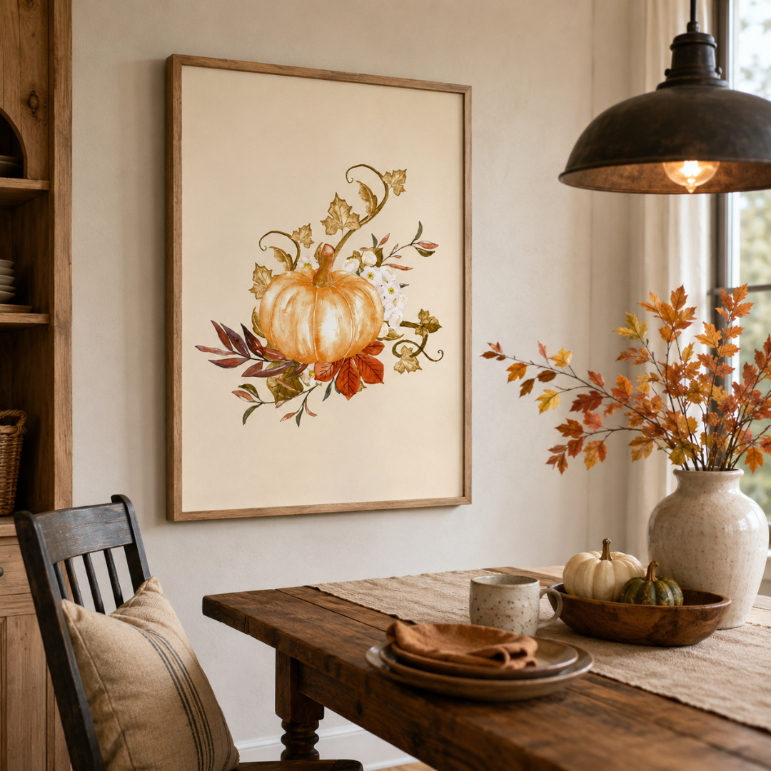 Autumn Pumpkin Bloom Canvas Print