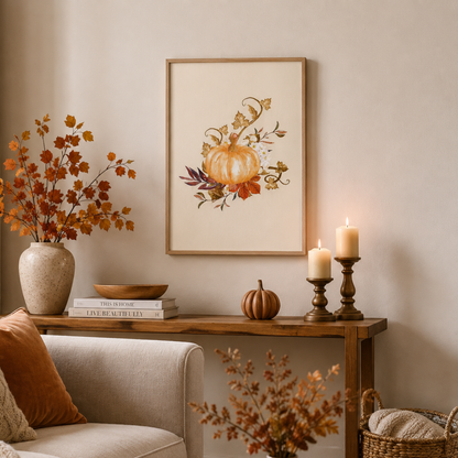 Autumn Pumpkin Bloom Canvas Print