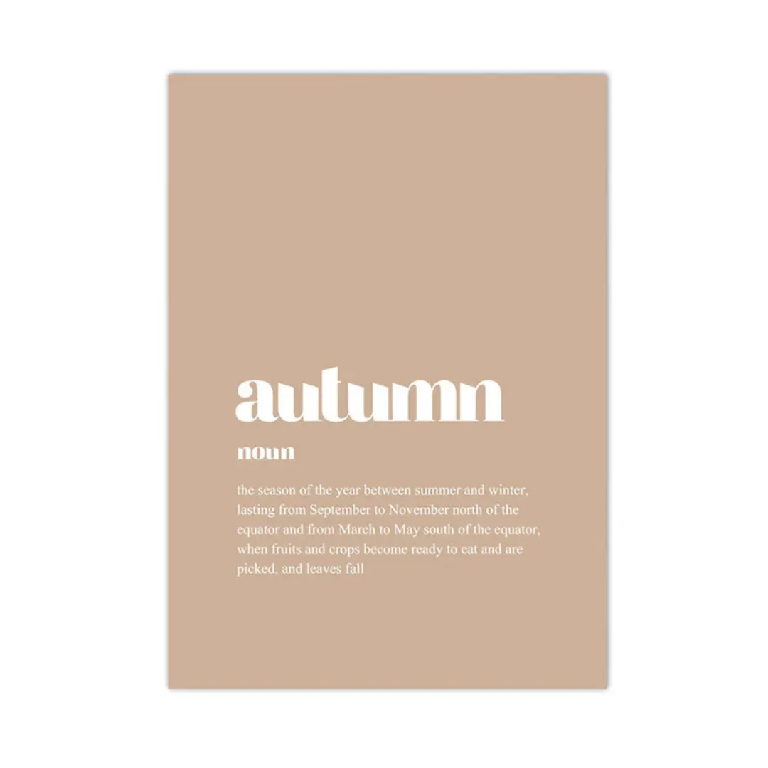 Autumn Defined Typography Canvas Print