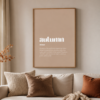 Autumn Defined Typography Canvas Print