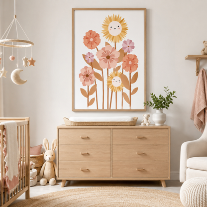 Happy Garden Floral Nursery Canvas Print