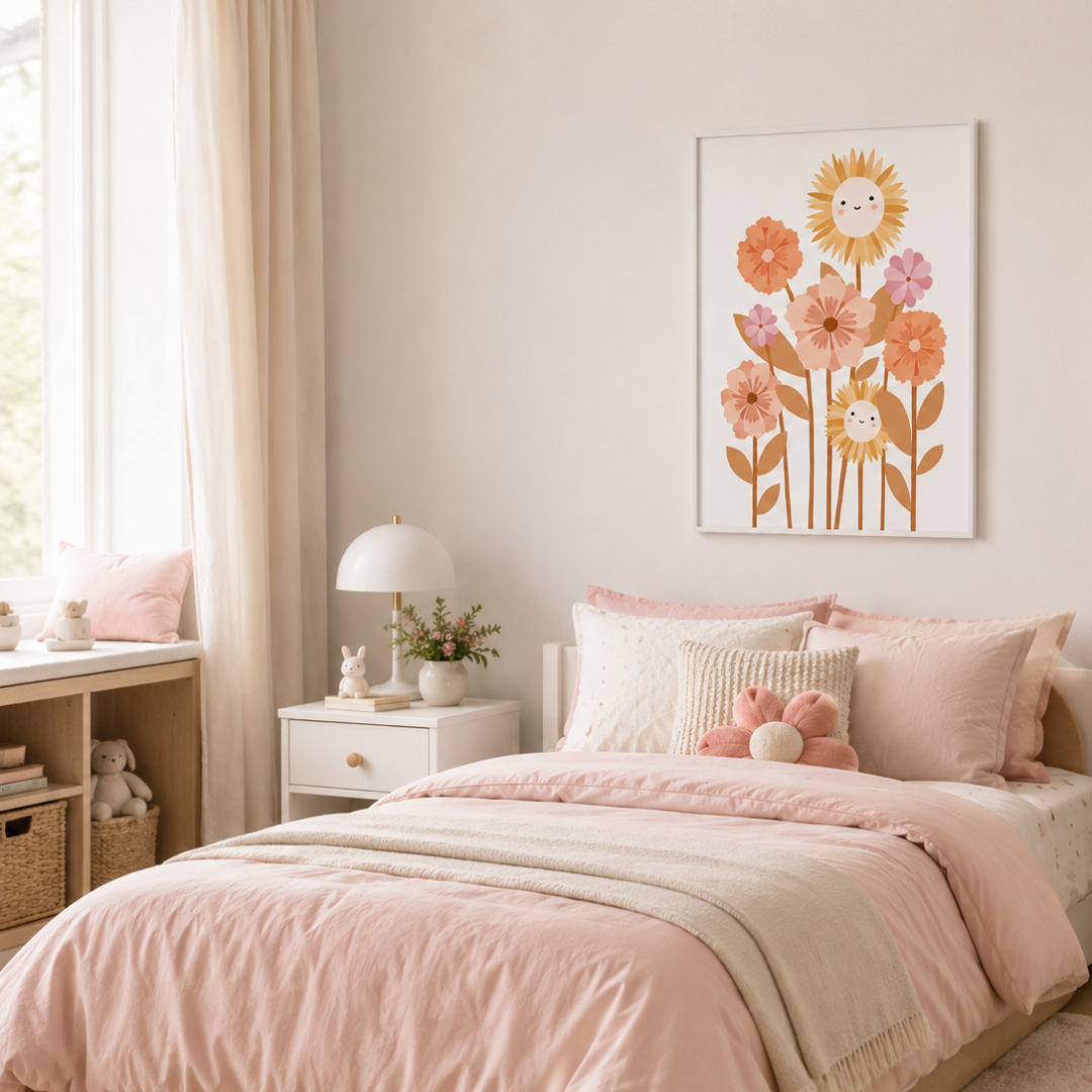 Happy Garden Floral Nursery Canvas Print