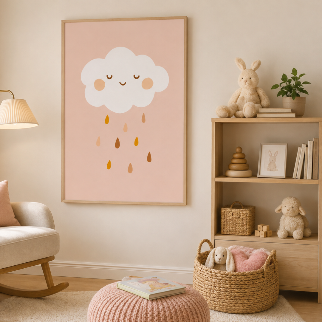 Dreamy Drizzle Cloud Nursery Canvas Print