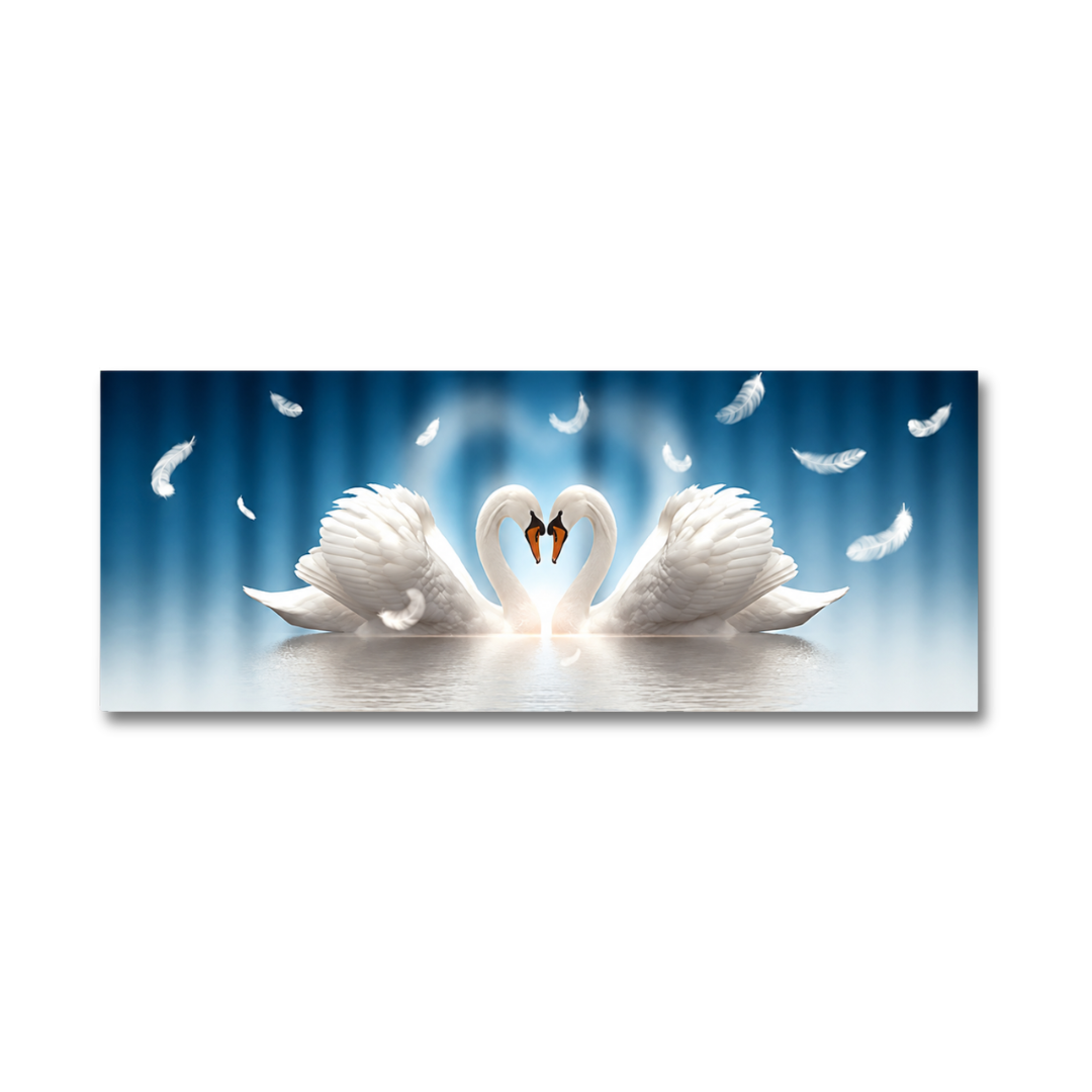 Swan Couple Romantic Canvas Print