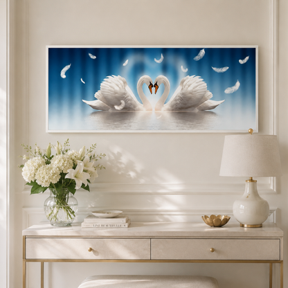 Swan Couple Romantic Canvas Print