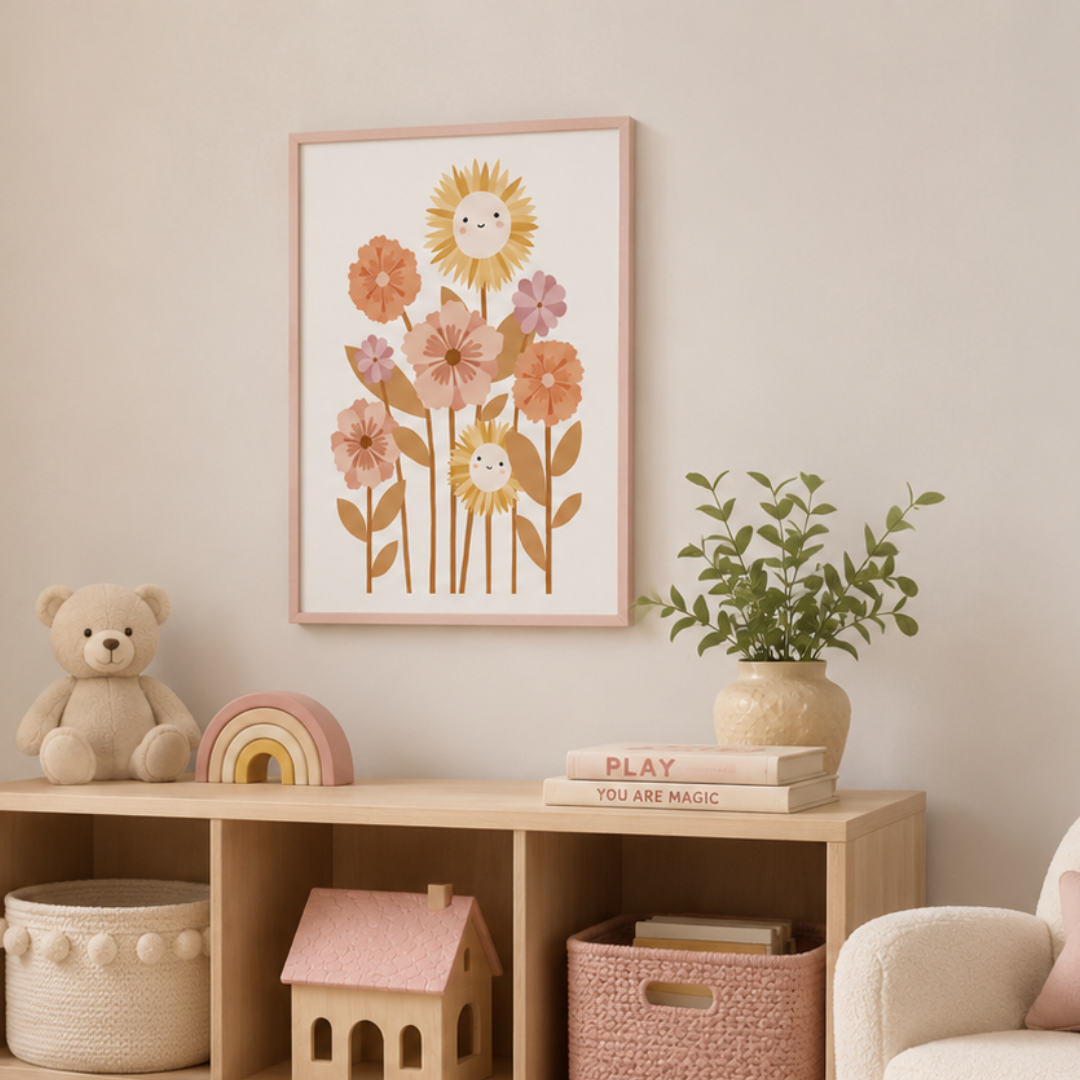 Happy Garden Floral Nursery Canvas Print