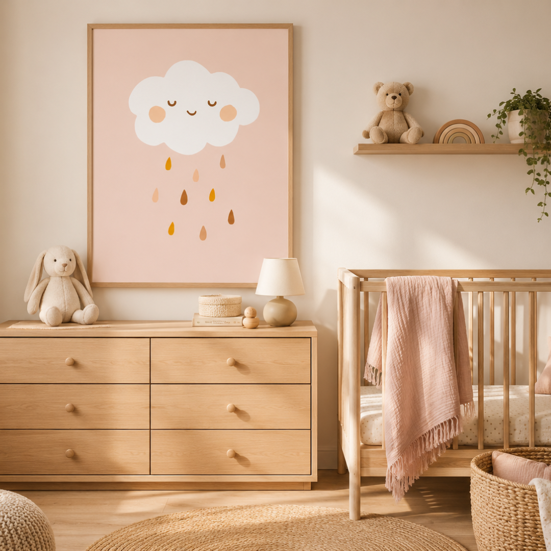 Dreamy Drizzle Cloud Nursery Canvas Print