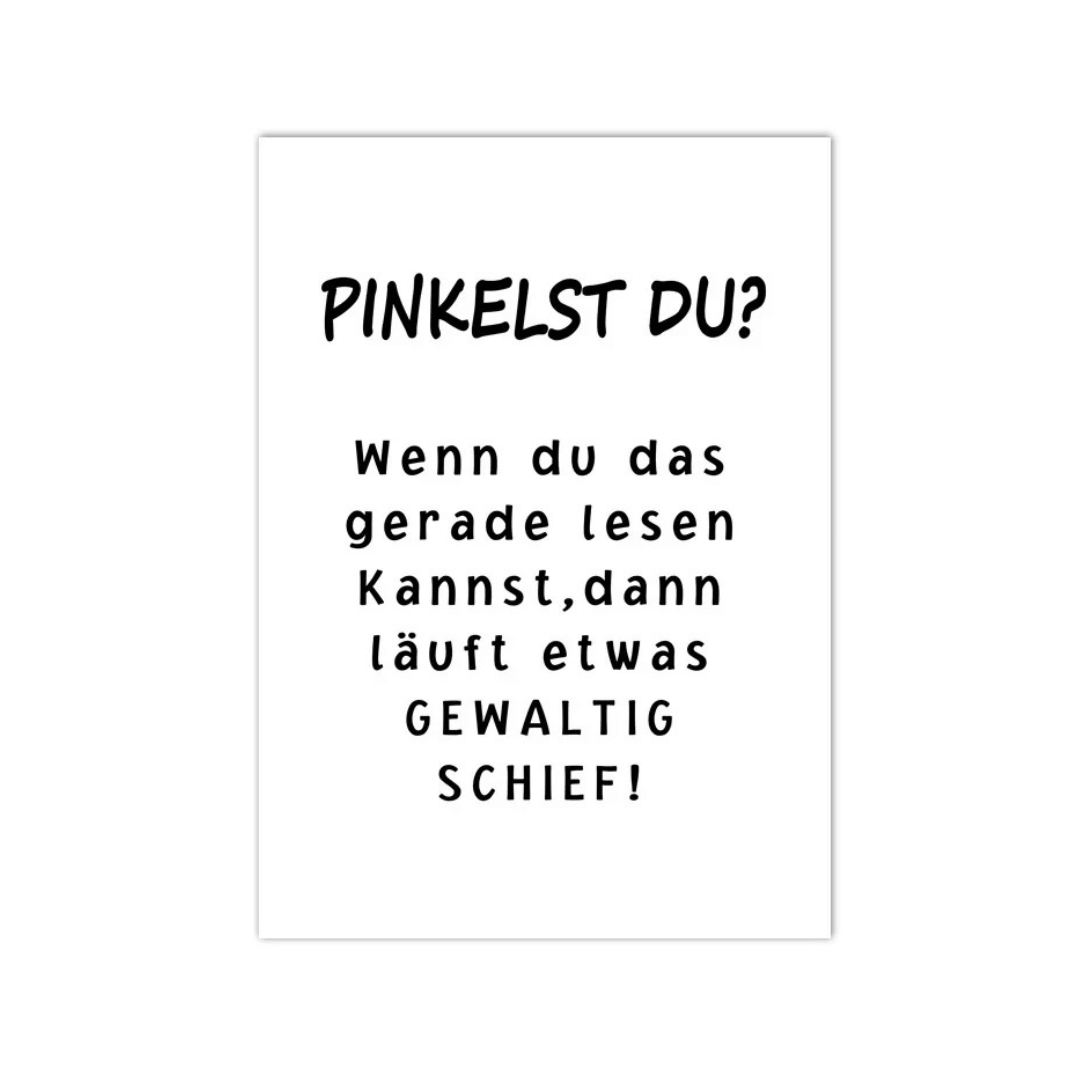 Pinkelst Du Bathroom Quote Canvas Print