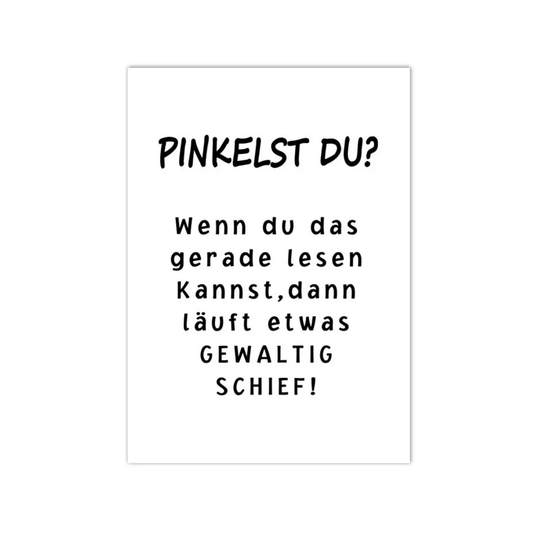 Pinkelst Du Bathroom Quote Canvas Print