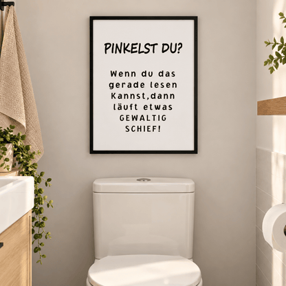 Pinkelst Du Bathroom Quote Canvas Print