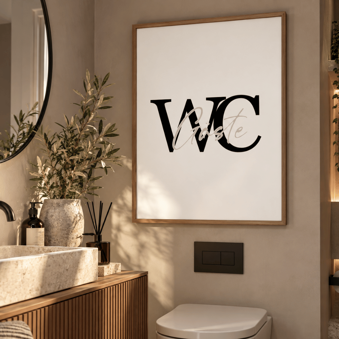 WC Toilette Typography Canvas Print