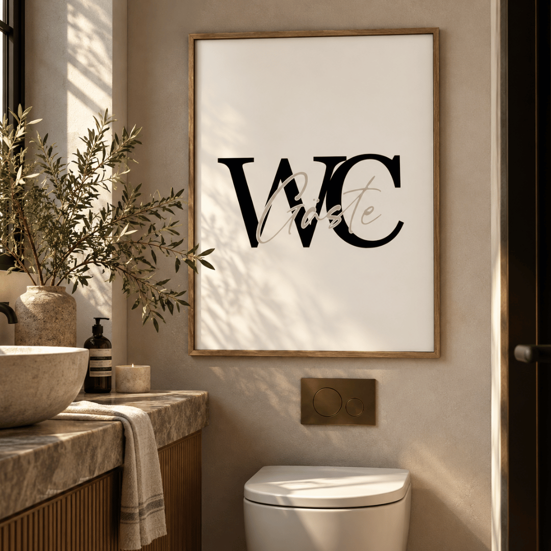 WC Toilette Typography Canvas Print